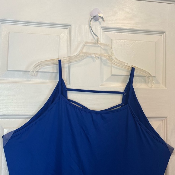 Women Plus Size Blue Asymmetrical Style Summer Vacation Holiday Beach Dress 18W - Picture 13 of 13